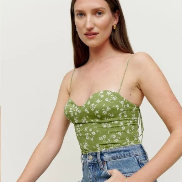 Reformation Liza Top in Scallion Size 0 - Picture 1 of 4